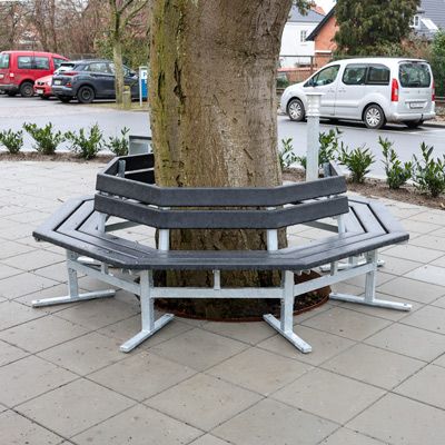 Rundbank (achteckig) mit oder ohne Rückenlehne