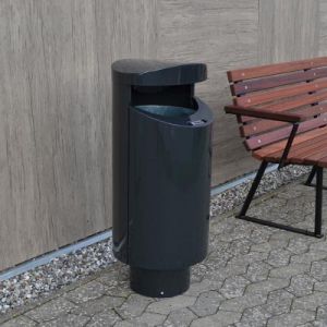 Abfallbehälter (Mülleimer) für den Außenbereich mit Ascher und Tür